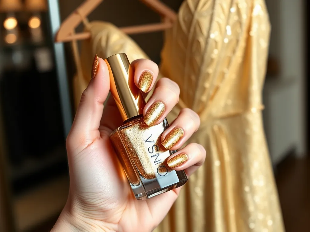 Jakie paznokcie do złotej sukienki?