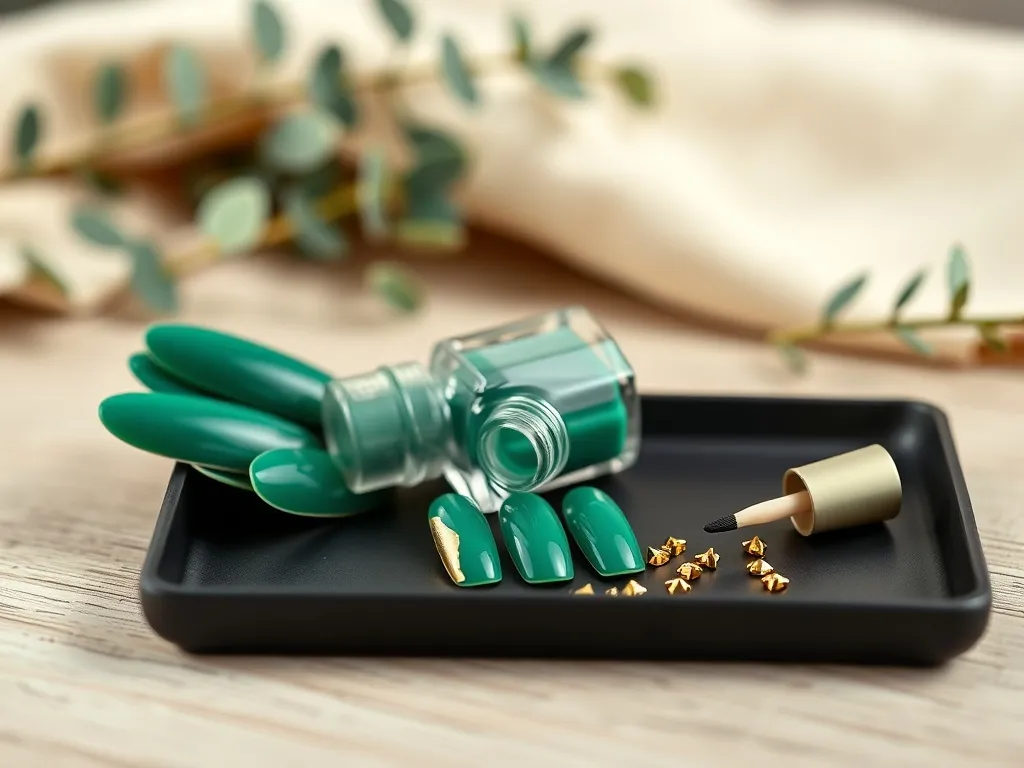 Paznokcie butelkowa zieleń: inspiracje i pomysły